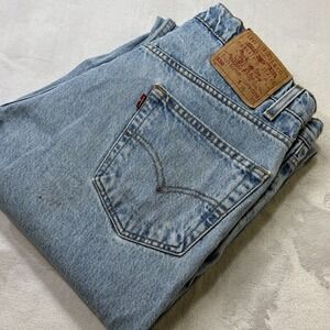 Vintage 90s Levi's 550 Relaxed Fit Jeans 36x30 Light Wash Red Tab